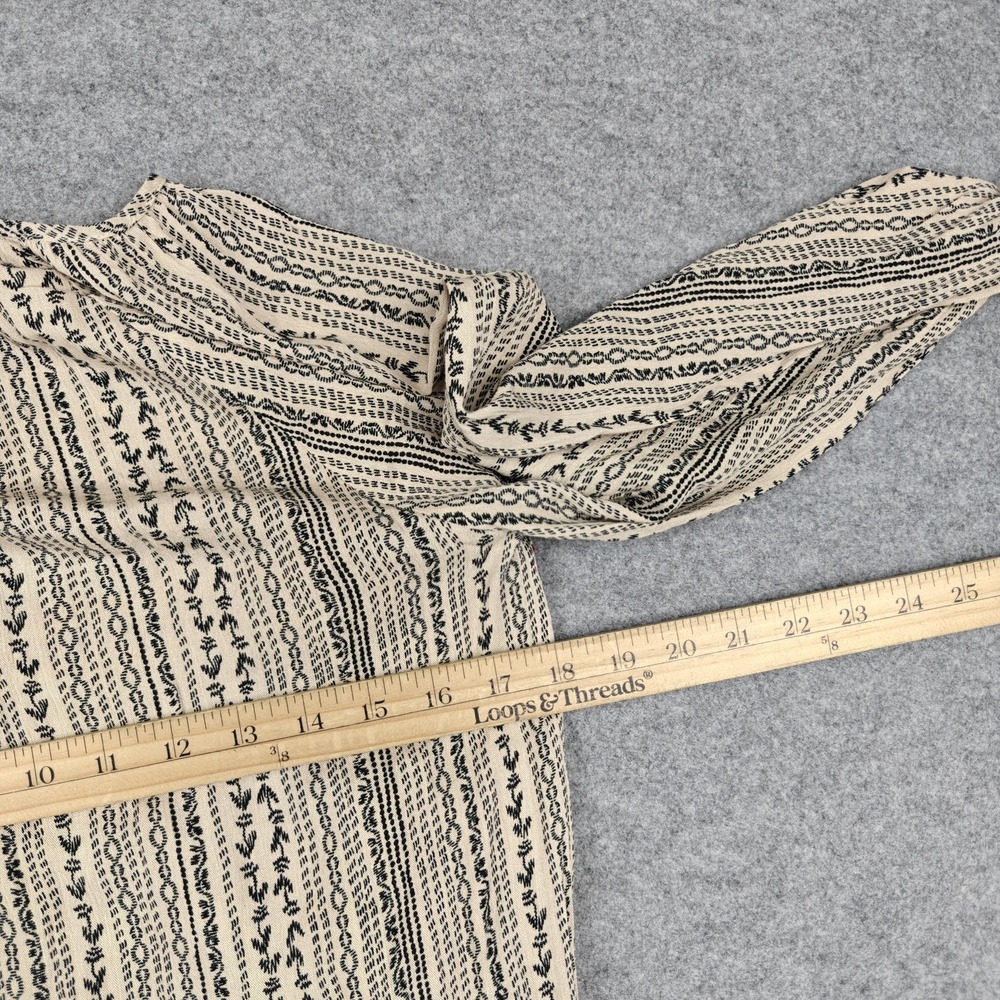Savanna Jane Blouse Womens Small Beige Embroidered Boho Long Sleeve Tunic Top - Picture 7 of 8